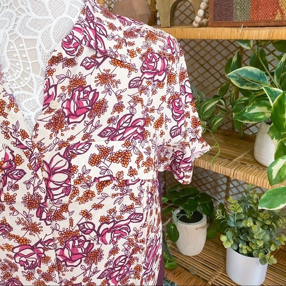 NWT Porridge Bergen Buttondown Top Anthropologie Wine Floral - Picture 7 of 12